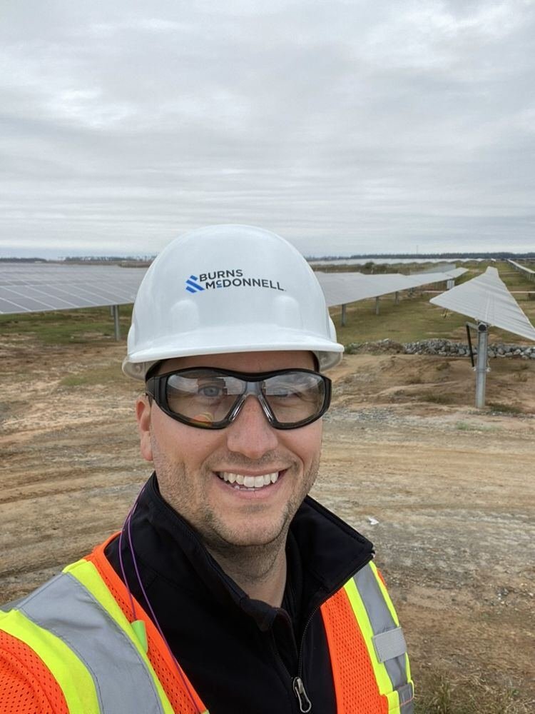 Jeffrey at a utility-scale solar generation site